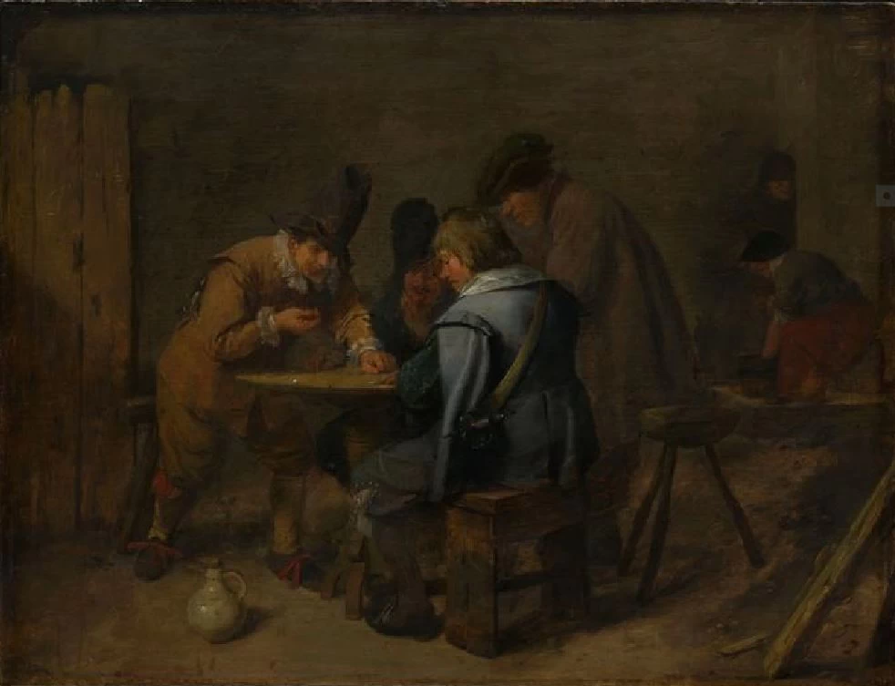 Soldati che giocano a dadi in una taverna - Alte Pinakothek, Monaco di Baviera